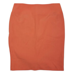 Alfani Womens Size 14 Classic Straight Pencil Skirt Lined Back Zip Slit Orange